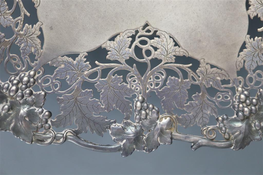 A George VI pierced silver pedestal dish, by Asprey & Co Ltd,